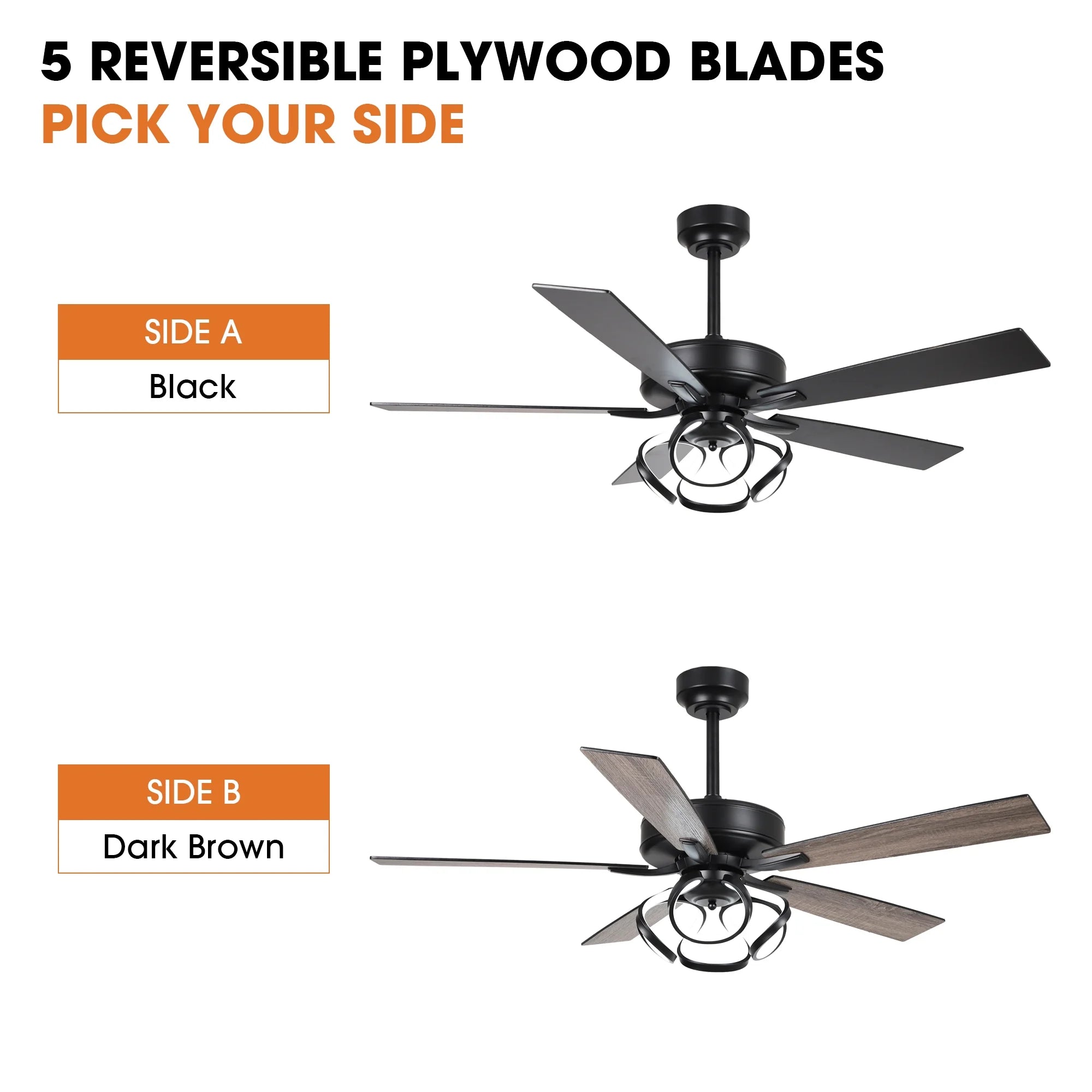 Parrot Uncle 52 Inch Contemporary Chrome Ceiling Fan with Integrated LED Lights and Remote Control