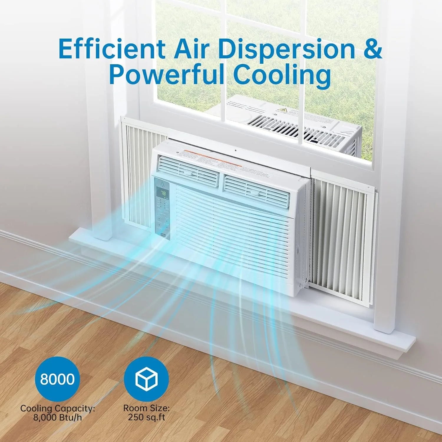 GAOMON Smart 6000 BTU Window Air Conditioner WiFi Enabled AC with Remote & App Control, Timer, Sleep Mode, Easy Install Kit, Cools Rooms up to 350