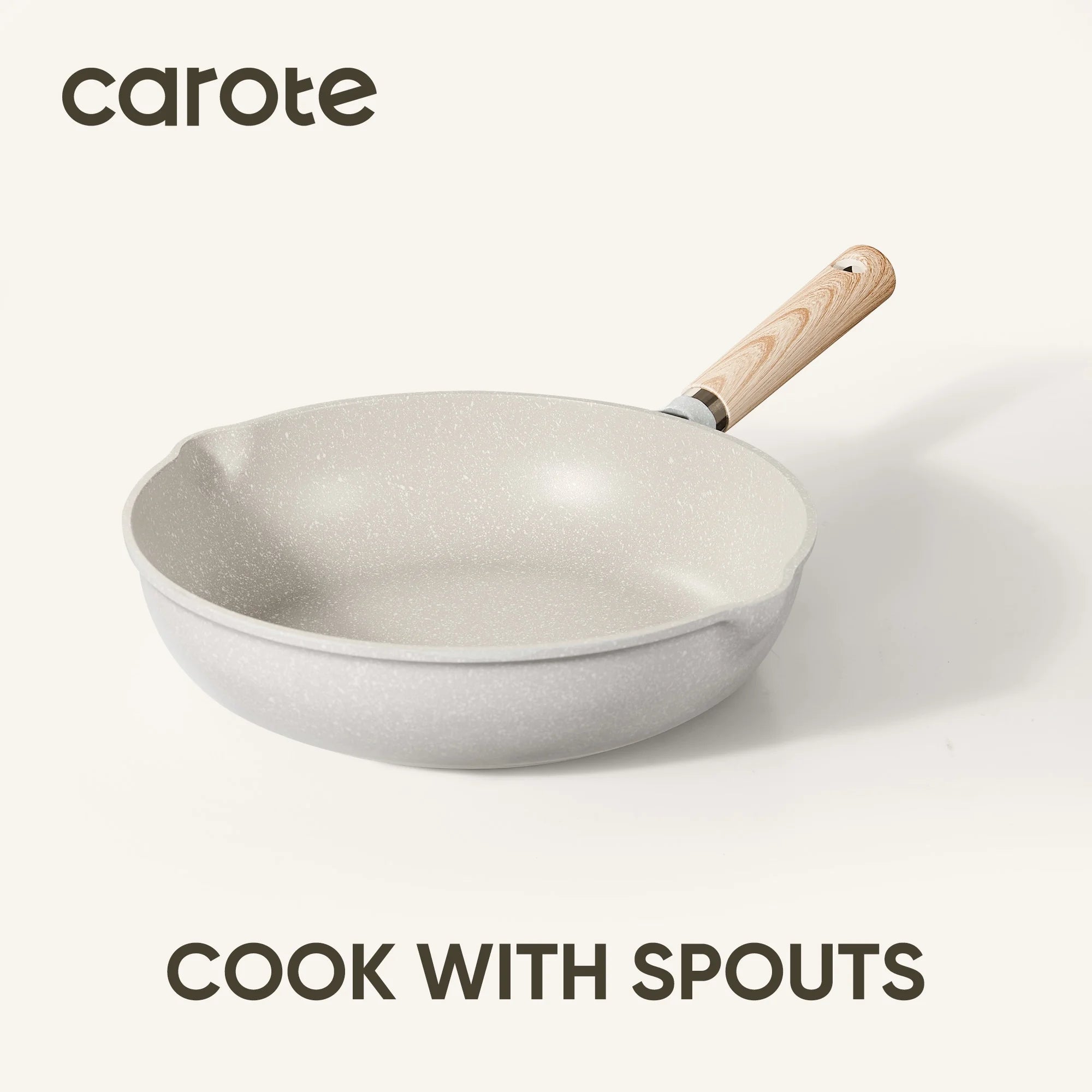 Carote Nonstick Cookware Set 21-Piece, Kitchen Pots and Pans Set, Stay Cool Handles, Induction Compatible, Cookware Set for RV and Camping, Beige