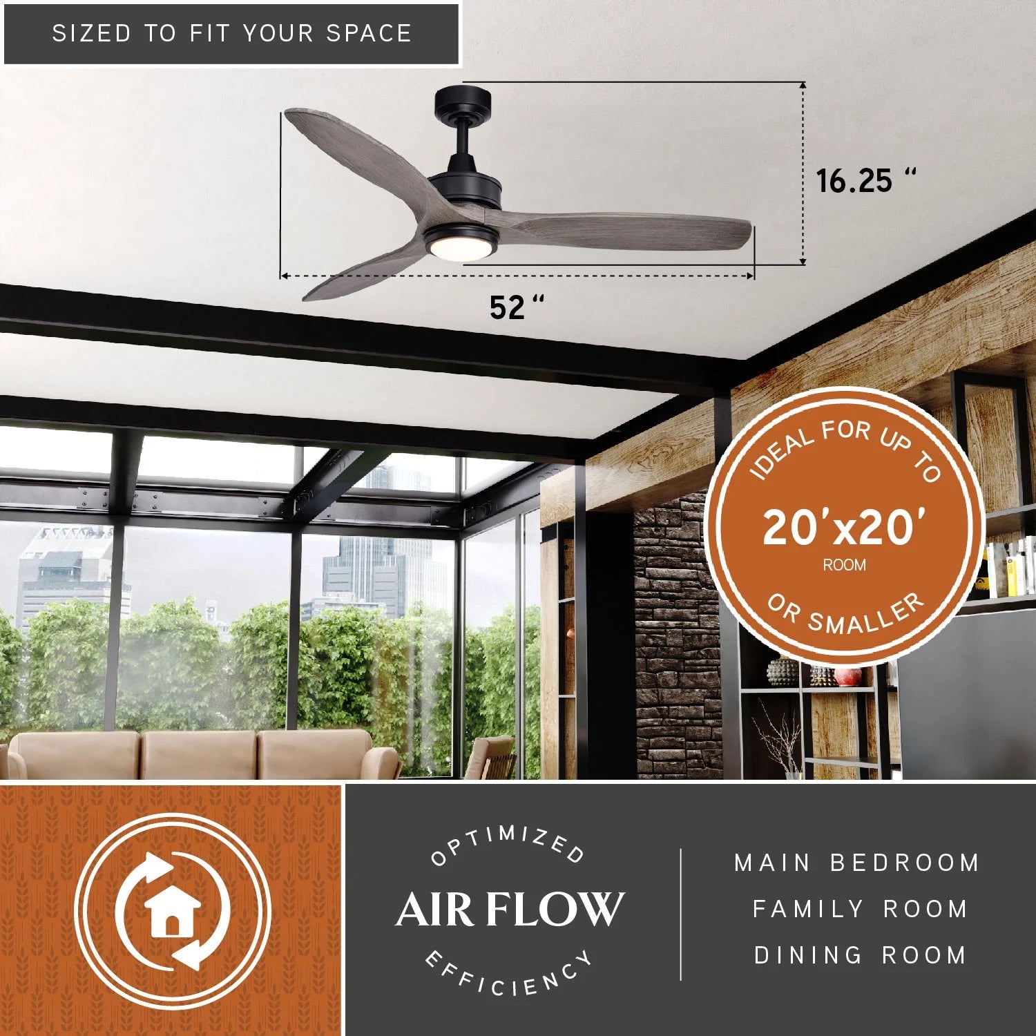 Vaxcel Curtiss Satin Brass Mid Century Modern MCM Wood Propeller Ceiling Fan with LED Light Kit and Remote