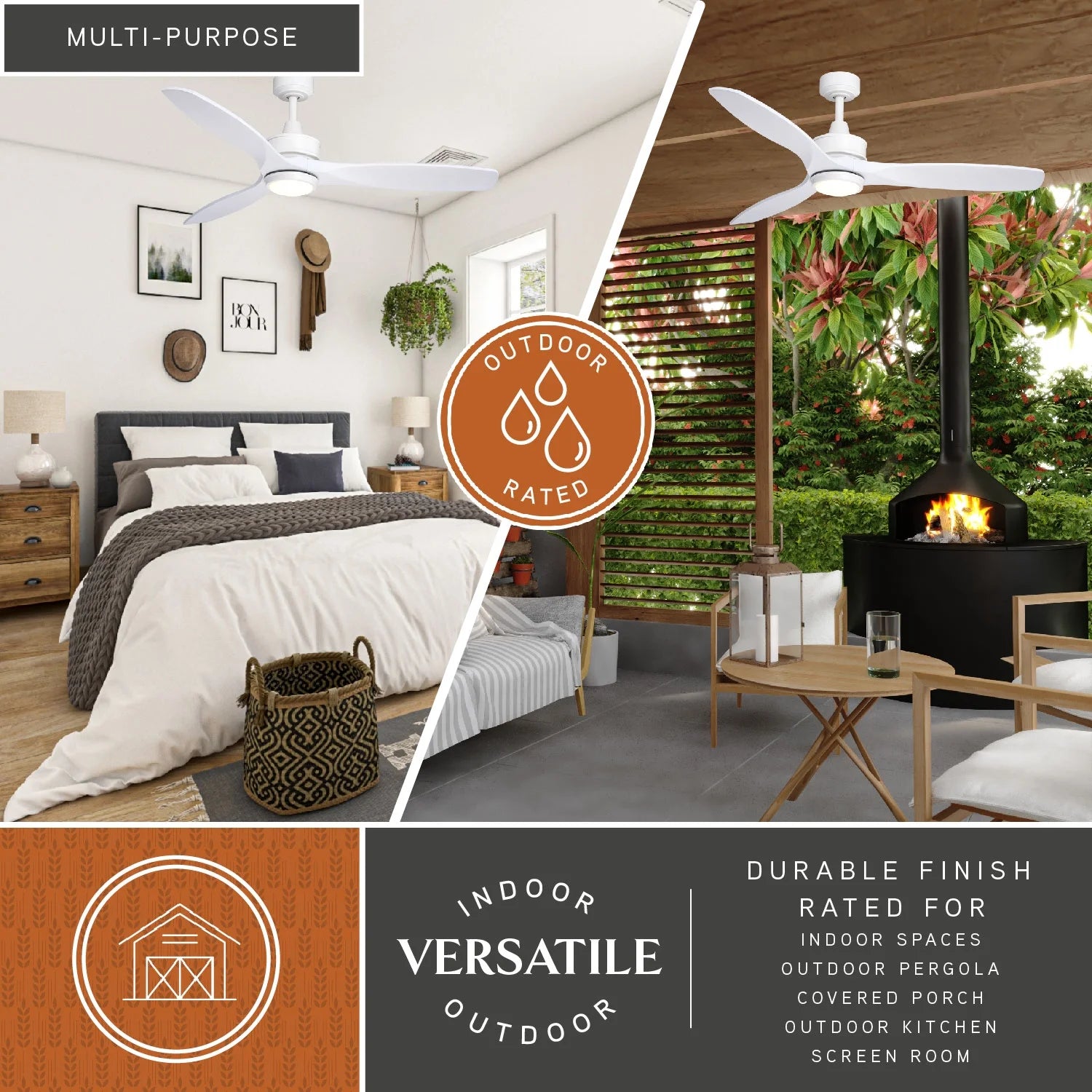 Vaxcel Curtiss Satin Brass Mid Century Modern MCM Wood Propeller Ceiling Fan with LED Light Kit and Remote