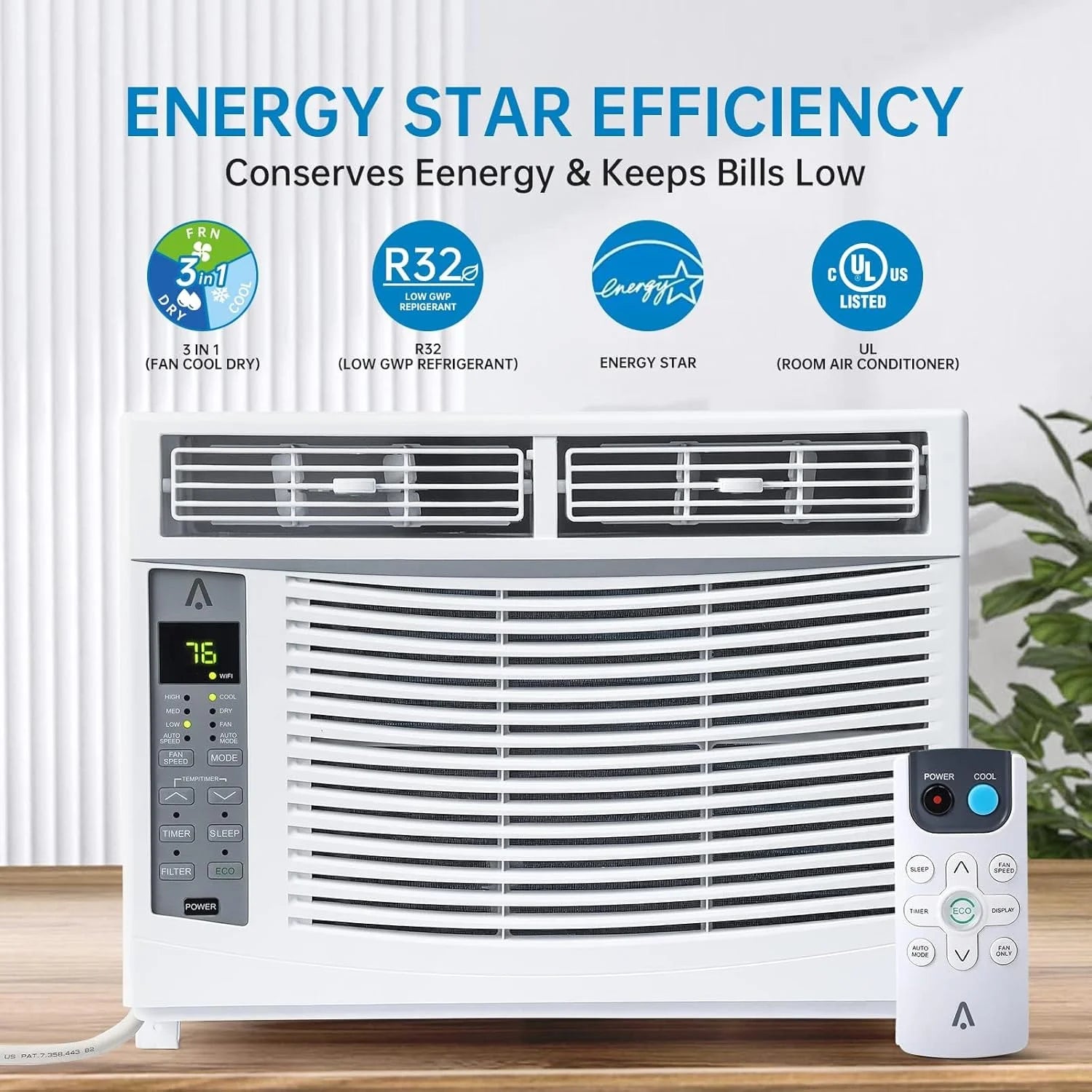 GAOMON Smart 6000 BTU Window Air Conditioner WiFi Enabled AC with Remote & App Control, Timer, Sleep Mode, Easy Install Kit, Cools Rooms up to 350