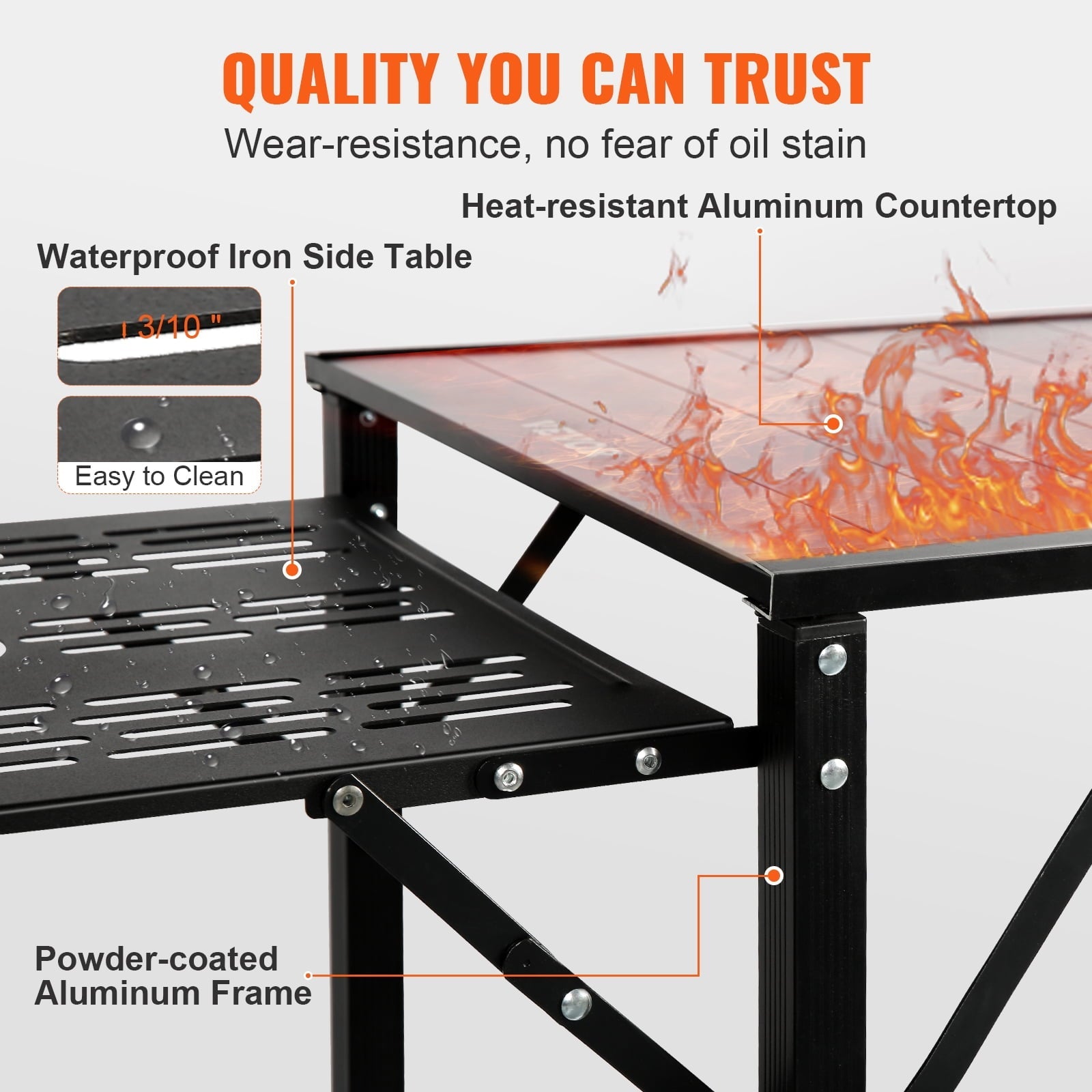 Camping Kitchen Table Folding Portable Cook Station Tables Shelves & A Sink