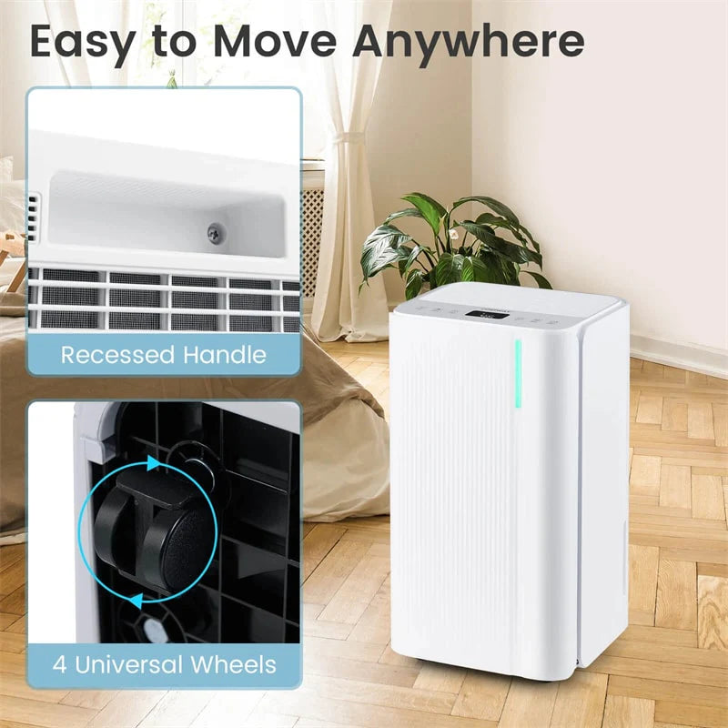 32 Pint Dehumidifier with 3.3FT Drain Hose, 24H Timer & 3 Color Indicator, 2000 sq ft Portable Dehumidifier for Basement, Bedroom, Bathroom