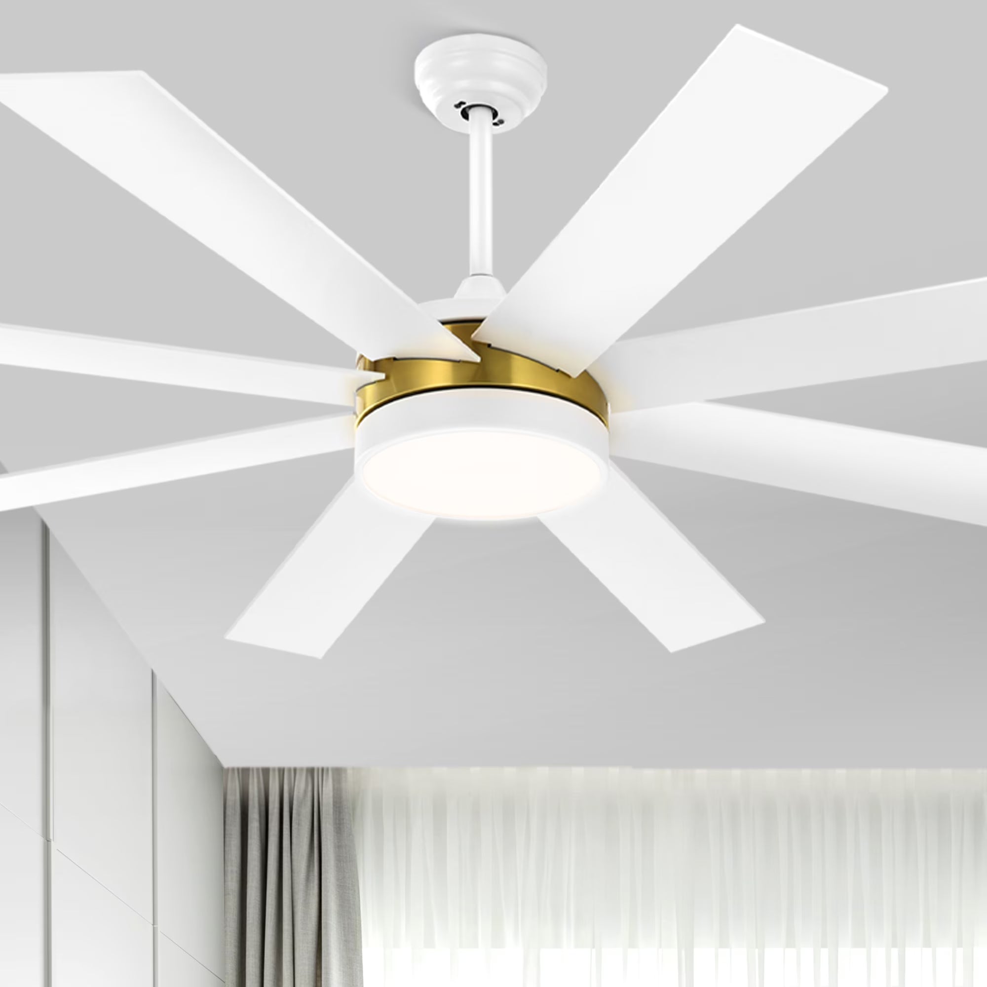 Dextrus 60 in Modern LED Outdoor/Indoor Ceiling Fan with Remote Control