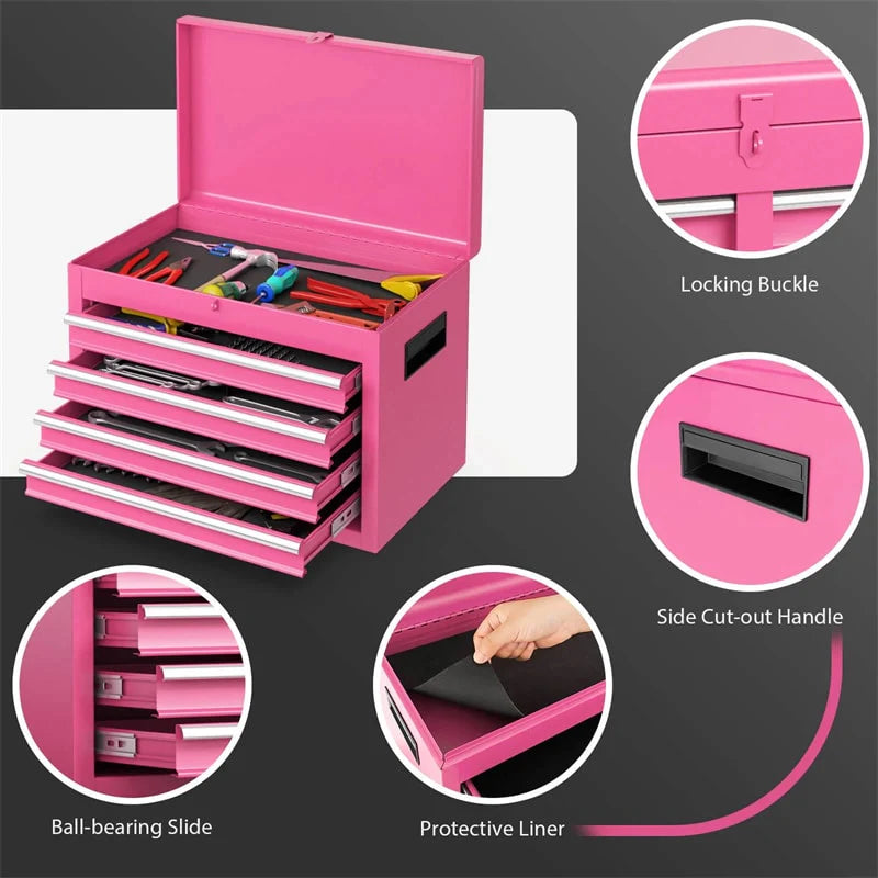 2 in 1 Rolling Tool Chest, 5-Drawer Tool Storage Cabinet with Wheels, Adjustable Shelf, Tool Box Organizer for Garage Warehouse Workshop