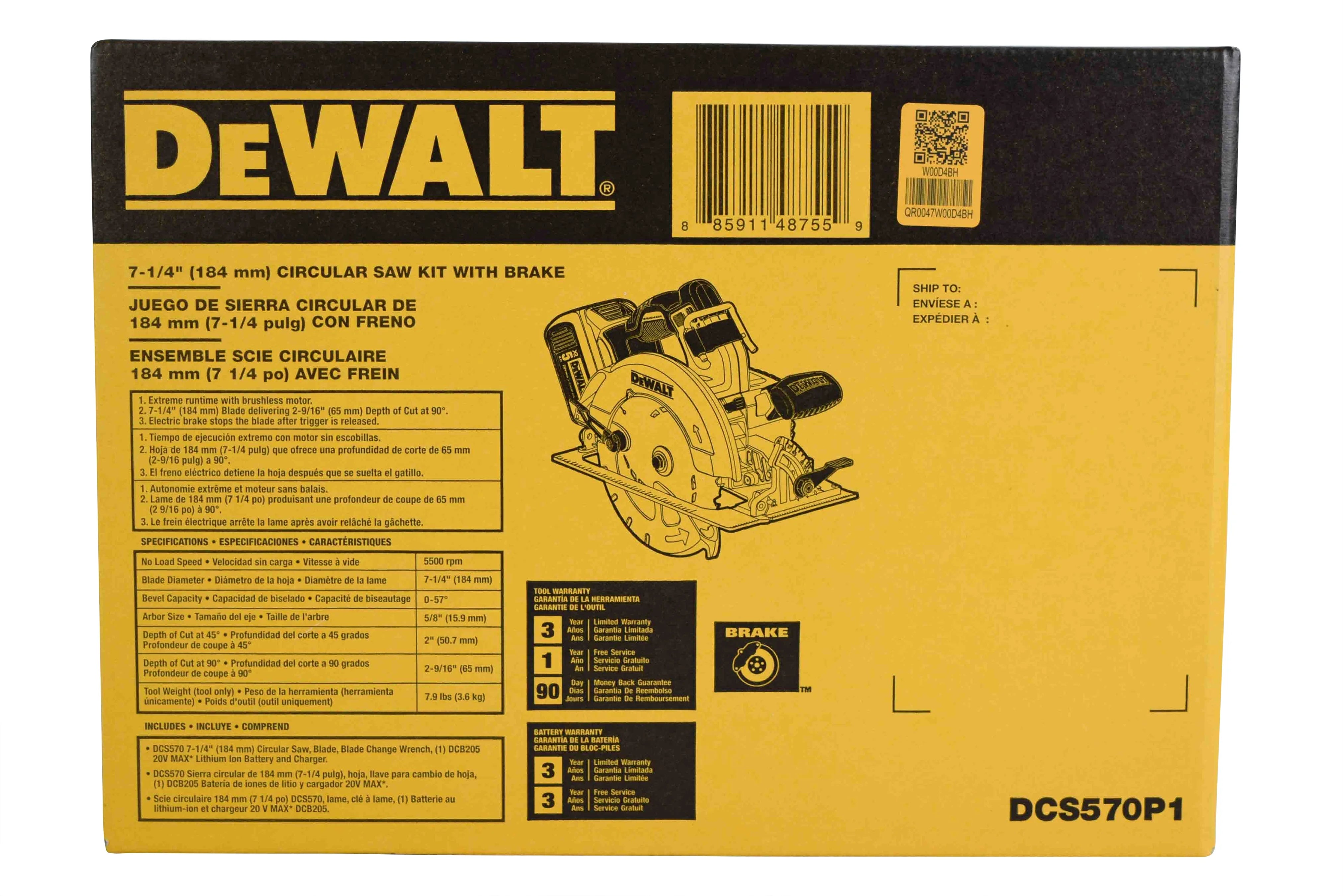 Dewalt 20V Max Brushless 7 1/4 Circ Saw Kit