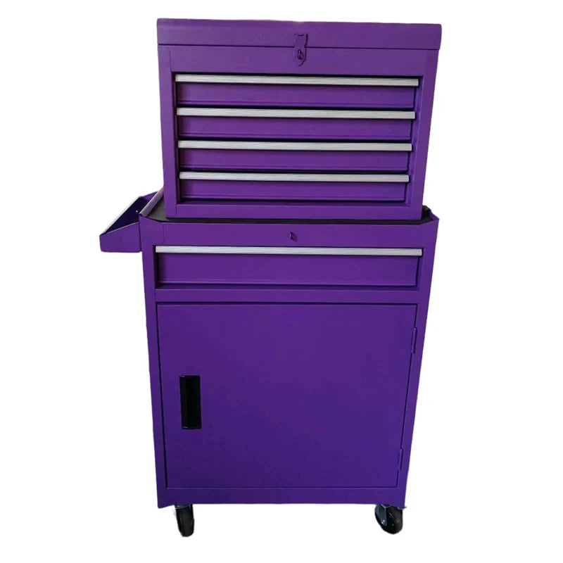 2 in 1 Rolling Tool Chest, 5-Drawer Tool Storage Cabinet with Wheels, Adjustable Shelf, Tool Box Organizer for Garage Warehouse Workshop